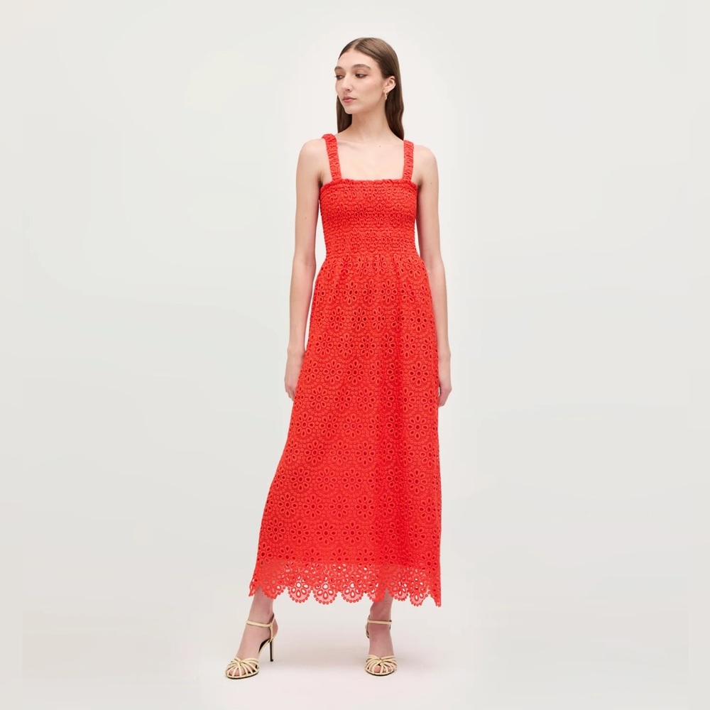 Hill House Scallop Lace Anjuli Nap Dress- Poppy Red Scallop. Size XL NWT